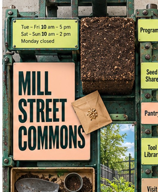 Community pantry homepage on a potting bench